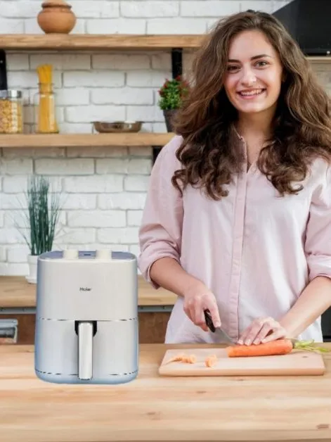 Air fryer and woman