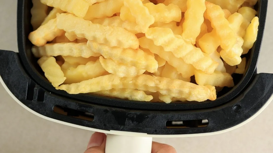 Fries Inside air fryer basket