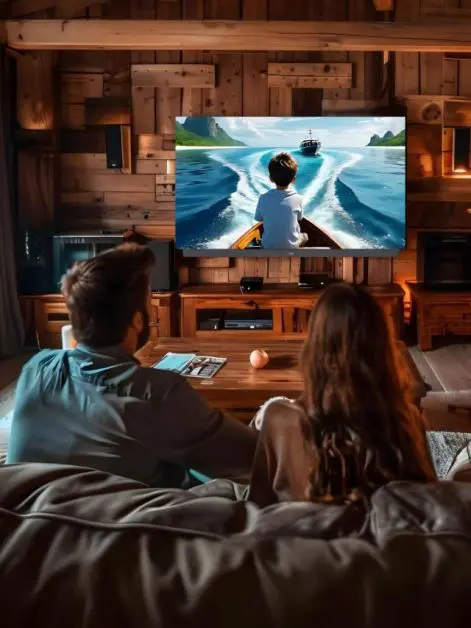 Couple Watching OLED TV