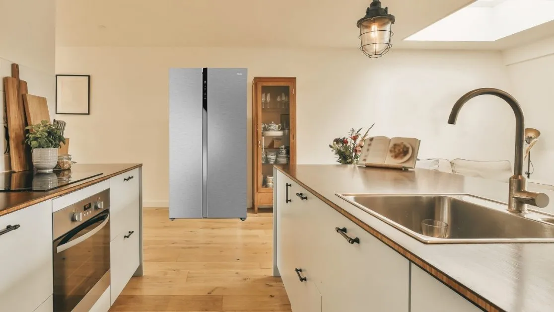 refrigerator in kitchen