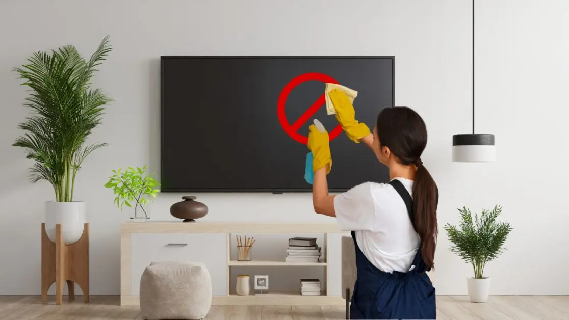 do not spray liquids on tv