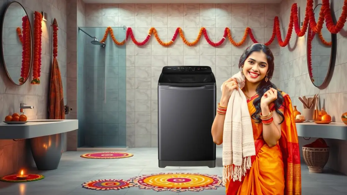 Cleaning your pongal Clothes with ease using Haier India Washing machine