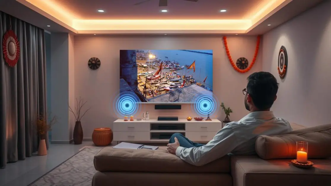 Enjoy Dolby Atmos and dbx-tv Audio Enhancement in LED TV watching Kumbh Mela 2025