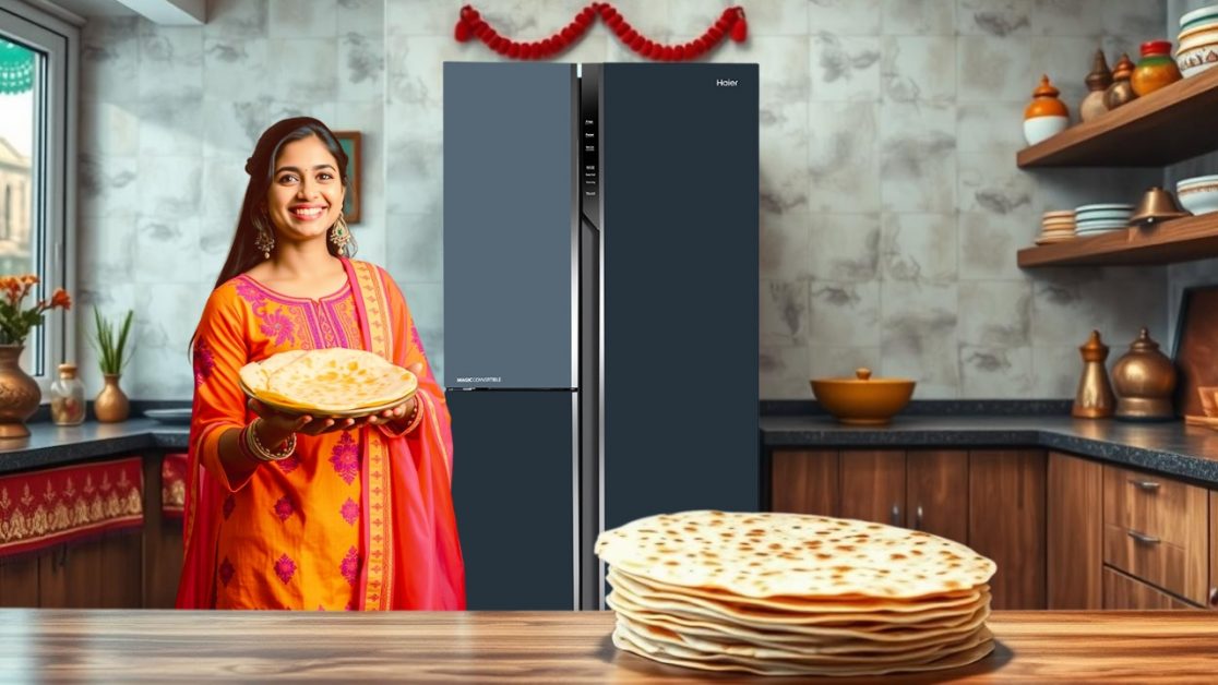 Get Grey Onyx Glass Finish 3 Door Side By Side Refrigerator to keep Paratha Fresh