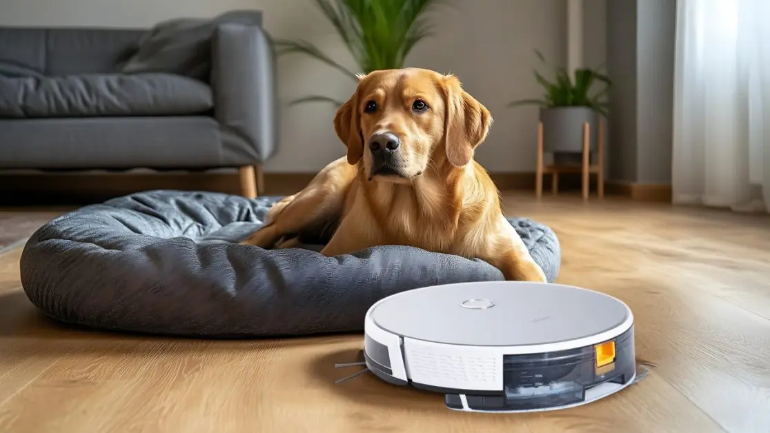 Use Robot vacuum cleaner to clean up pet hair and dirt