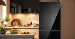 Black Glass Finish Refrigerator Adds a Modern Touch to Your Kitchen