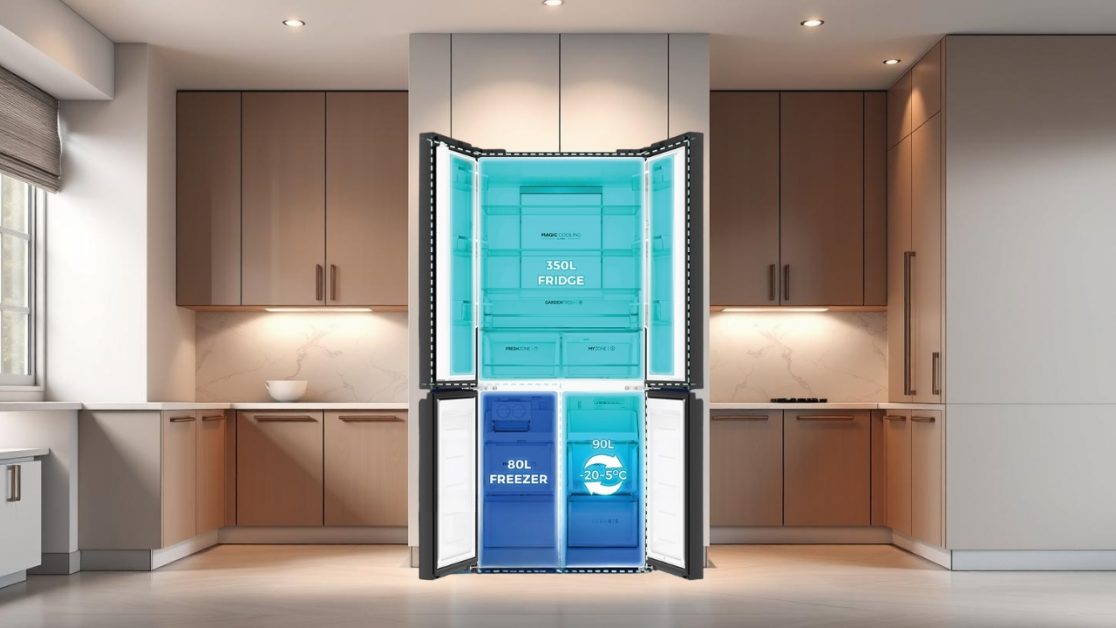 4 door refrigerator different zones