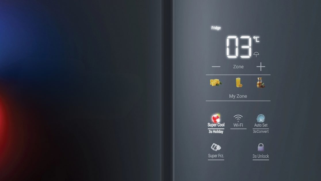 Aesthetic and Functional Appeal of a Colorful Display in 4 door refrigerator