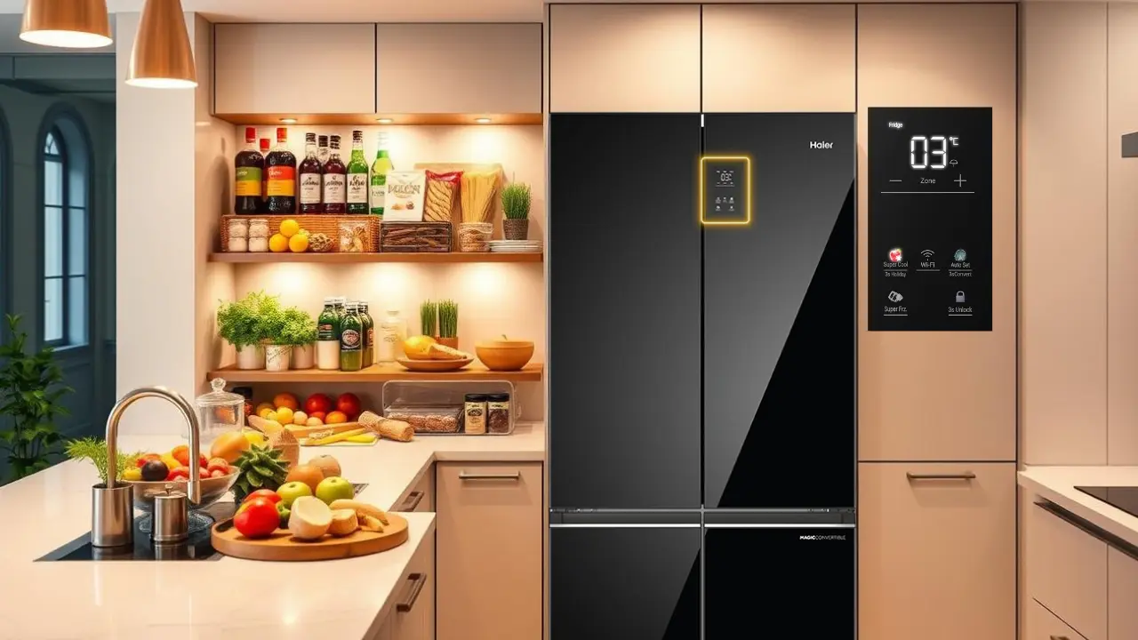 Colourful Digital Panels on Refrigerator