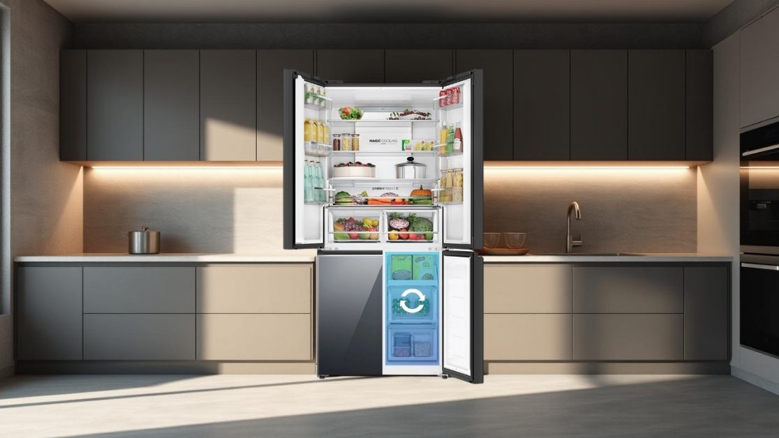 Convertible Storage Zones in 4 door refrigerator