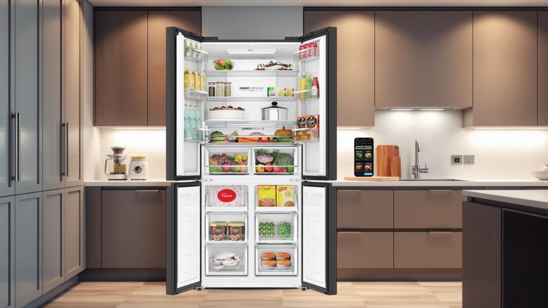 Prevents Food Spoilage with smart sense ai feature in 4 door refrigerator