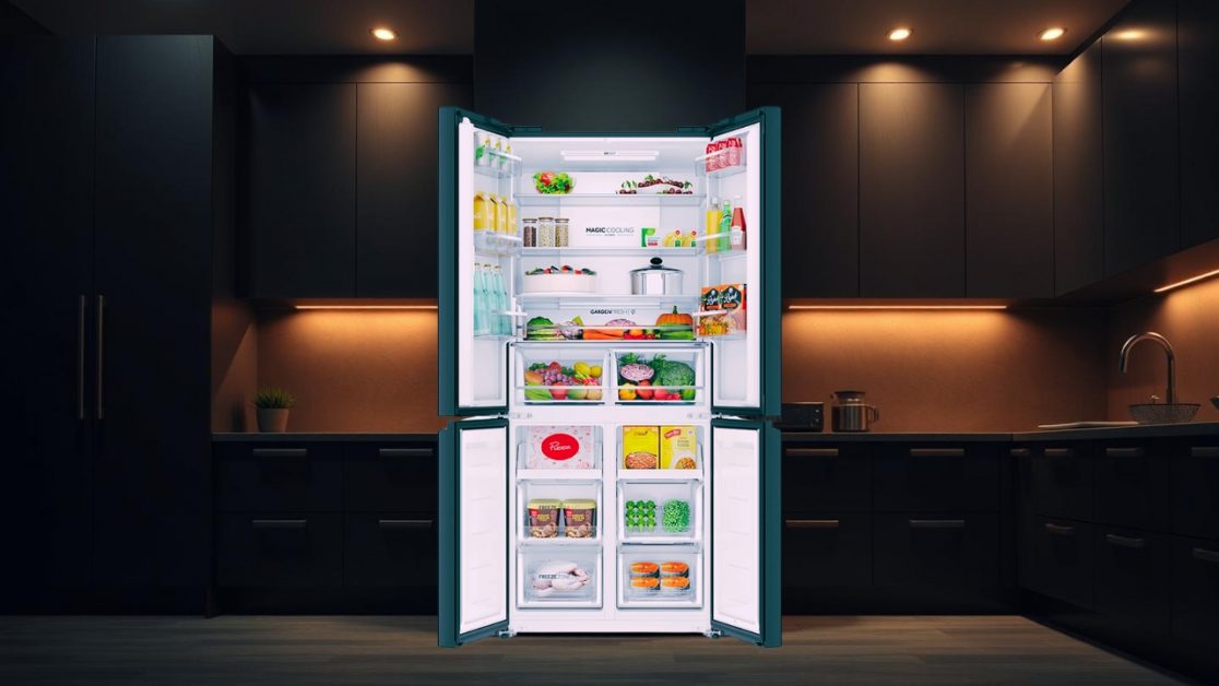 Sunlit Interior in 4 door refrigerator