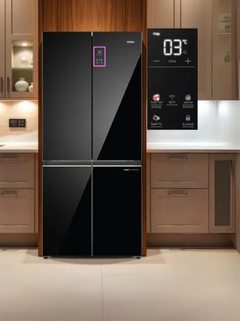 Smart Digital Display Panel in 4 door refrigerator