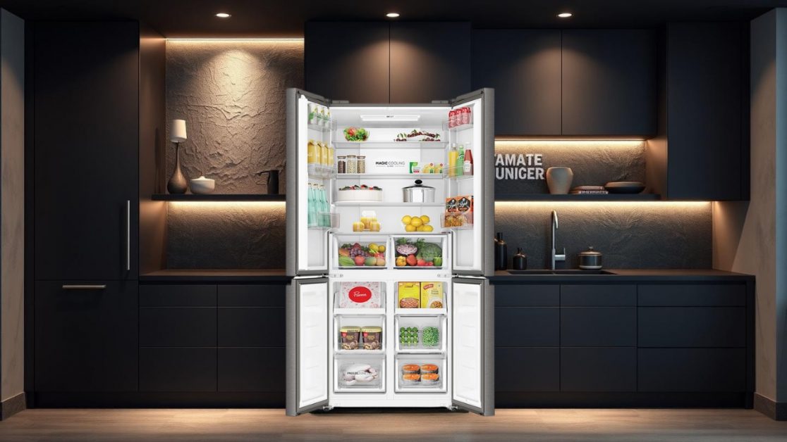 Improved Organization and Visibility in 4 door refrigerator