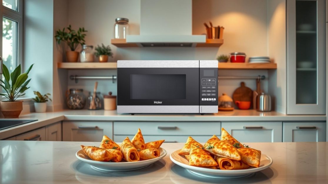 Make Crispy samosas in microwave oven