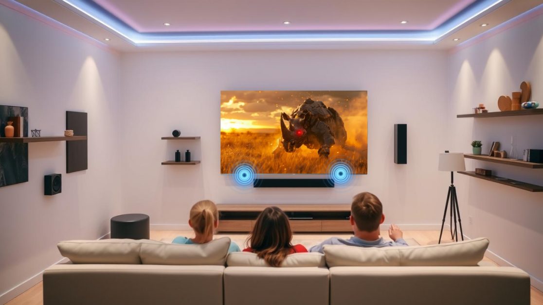Mini LED TV with Subwoofer Setup
