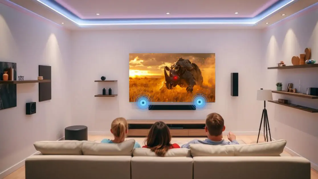 Mini LED TV with Subwoofer Setup