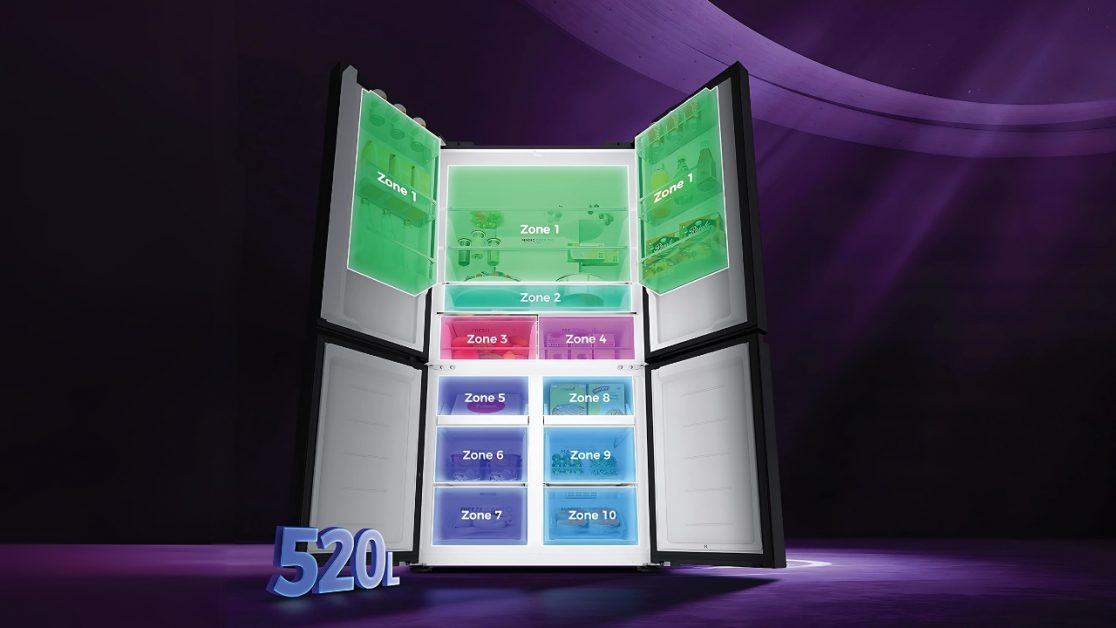 Precision Temperature Zones in 4 door refrigerator