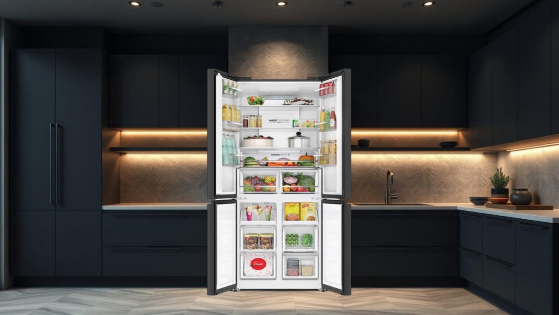 Sun Lit Interior in 4 door refrigerators