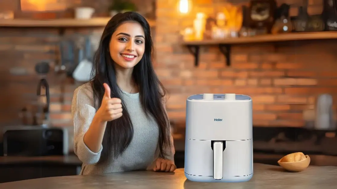 Woman with Air Fryer