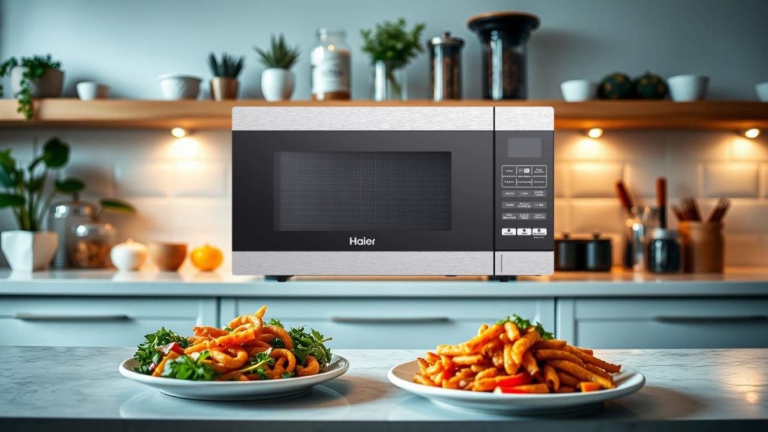 how air fryer operating inside microwave