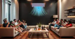 AI Air conditioner quietly fighting heat at home