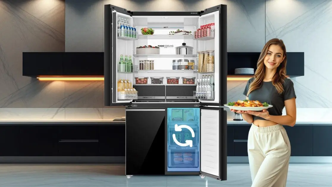 Convertible Fridge space in 4 door refrigerator