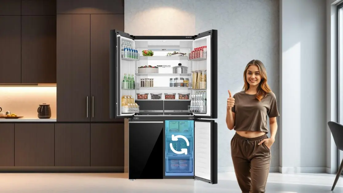 Convertible zone in 4 door refrigerator
