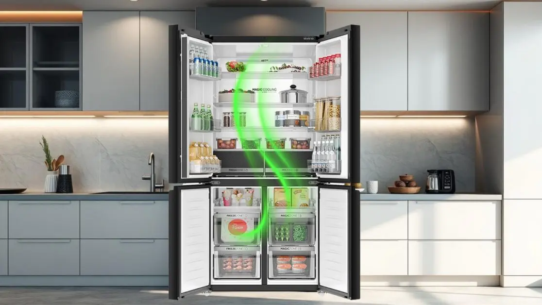 Freshness in 4 door refrigerator
