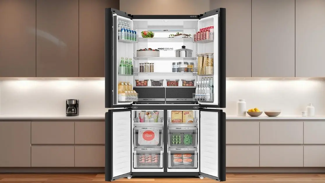 Larger Storage Space in 4 door refrigerator