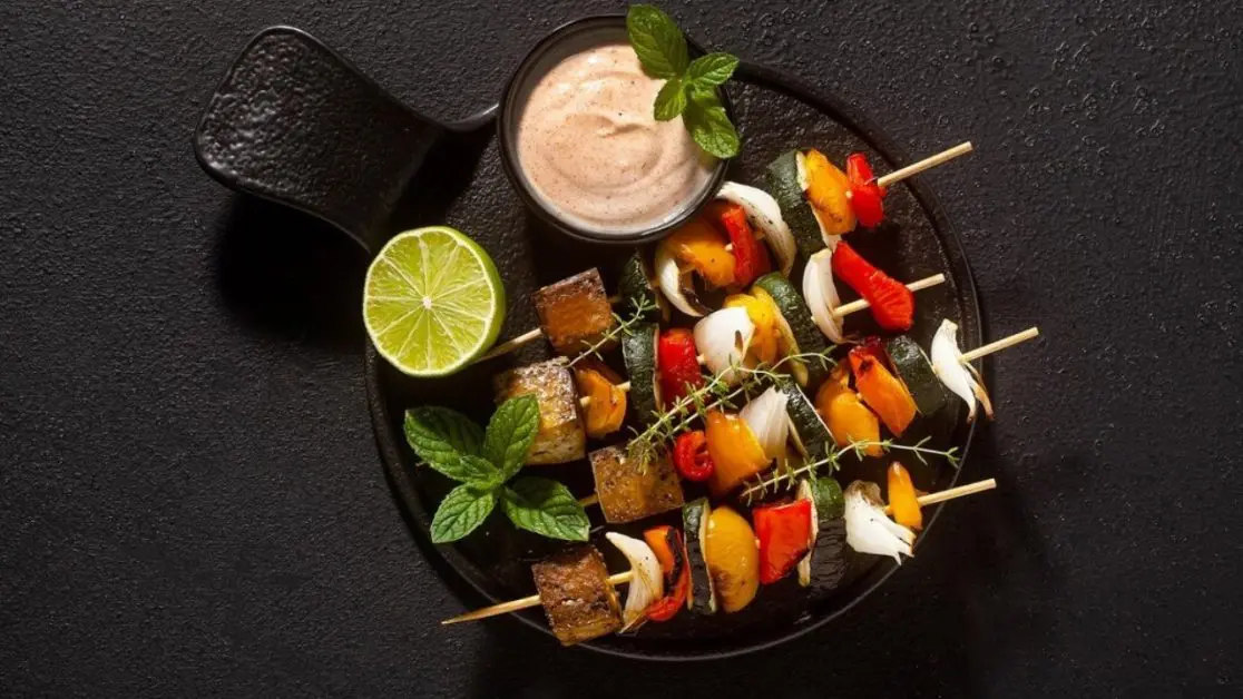 Make veg skewers in Microwave