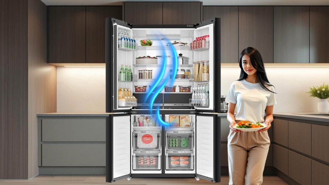 Precision Cooling in 4 door refrigerator