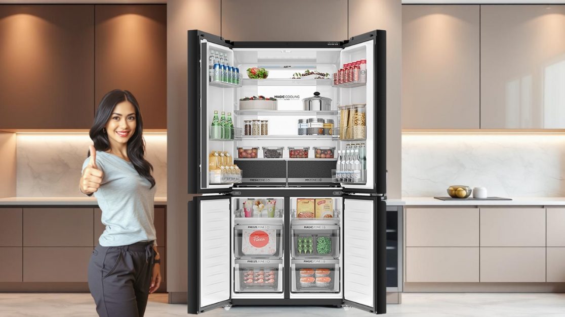 Spacious and Organized storage with 4 door refrigerator