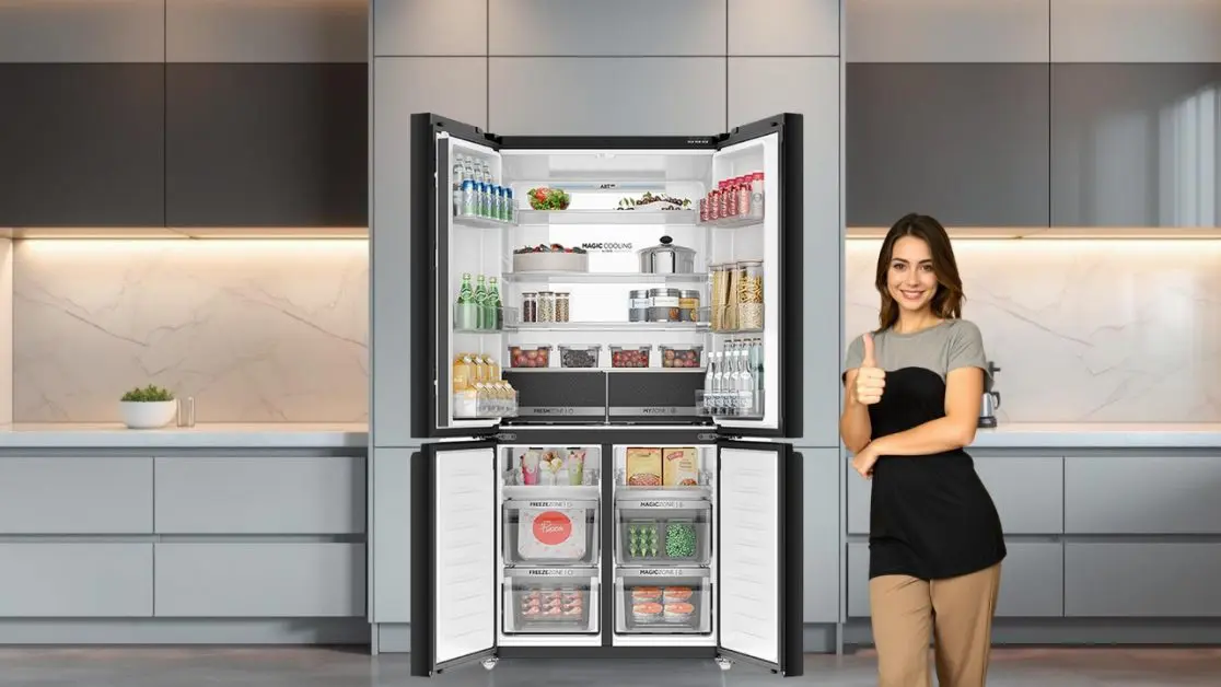 Store food correctly in 4 door refrigerator