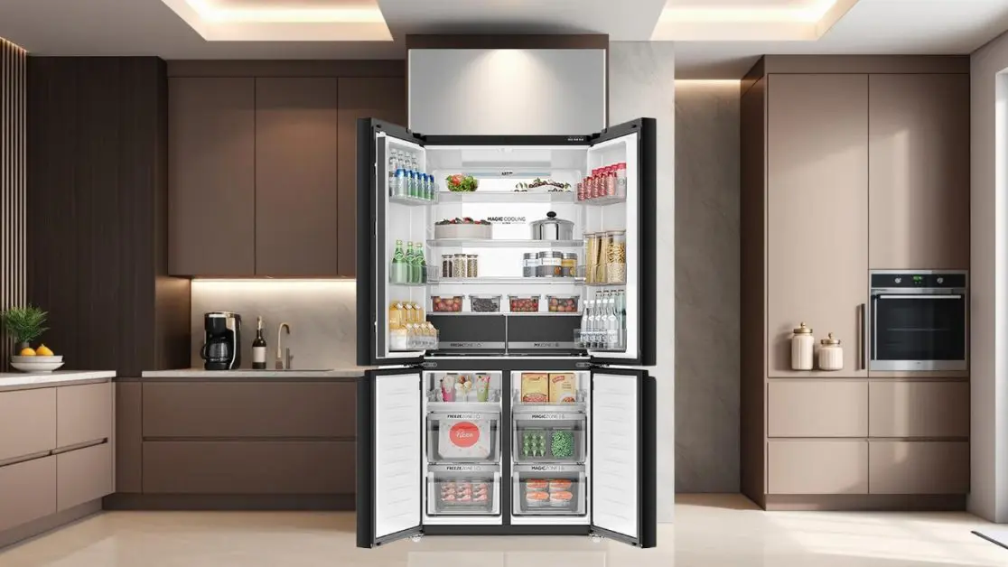Store food perfectly in 4 door refrigerator