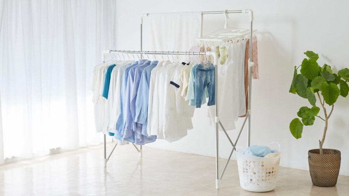 drying clothes with fan air