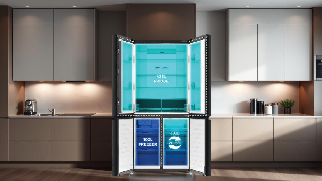 spacious and well organized refrigerator