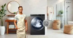 Curry-Stained Apron Deserves This Steam Wash in washing machine