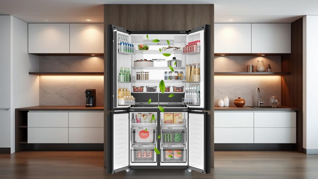 Fresh air in 4 door refrigerator