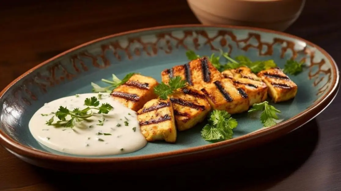 Paneer Tikka with Mint-Yogurt Dip