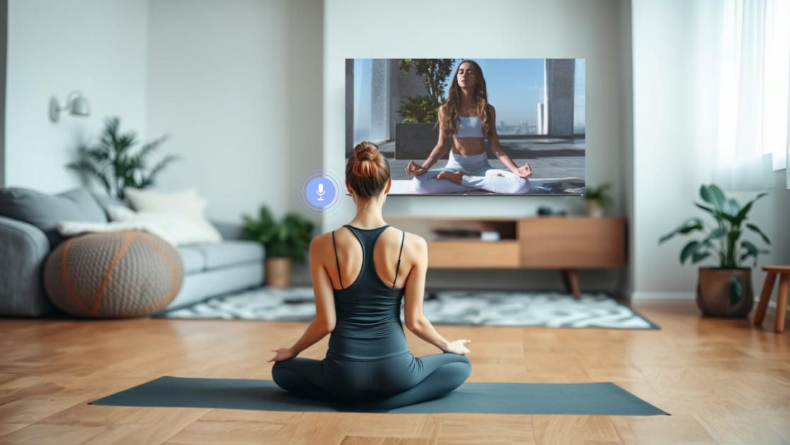 Voice-Controlled Yoga with mini LED TV