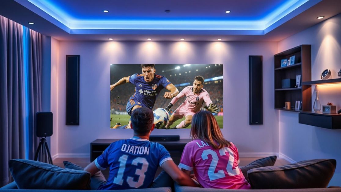 Indian fans watch football matches in Mini LED TV