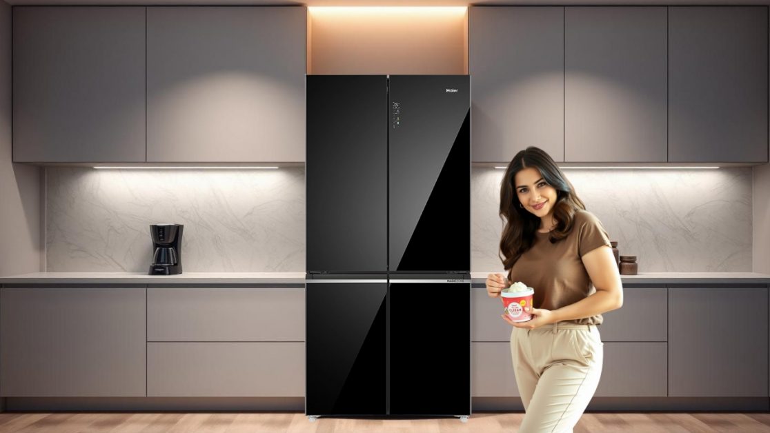 Keep ice cream in 4-door fridge