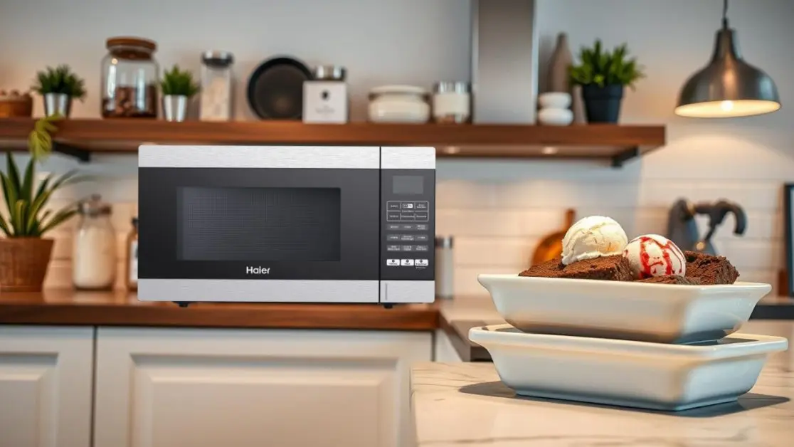 Microwaves Perfect for Brownie and Ice Cream