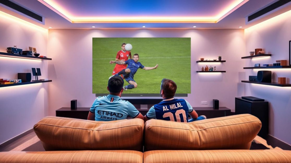 OLED TV with cinematic football matches