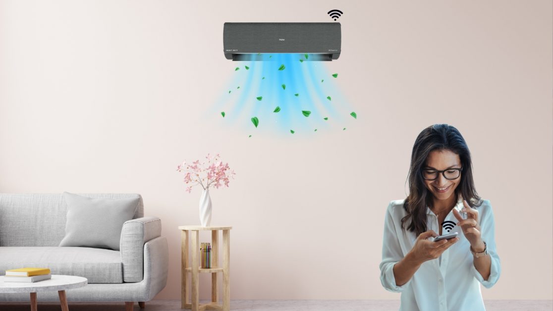 Pre cool your home from office using AI AC