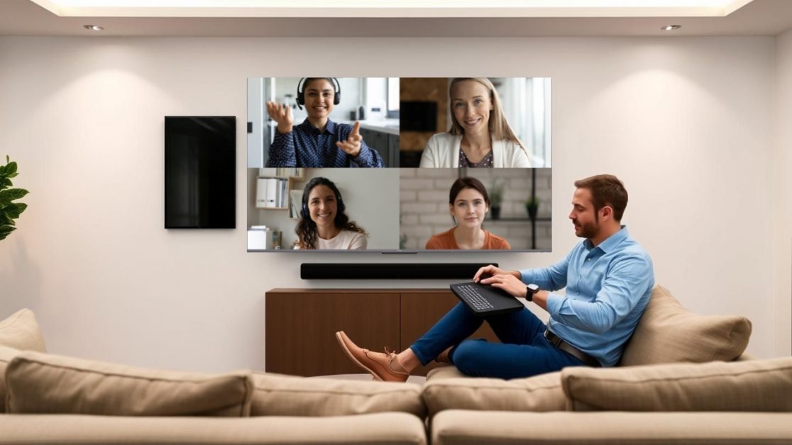 Real Indian Work-Life Scene with QLED TV