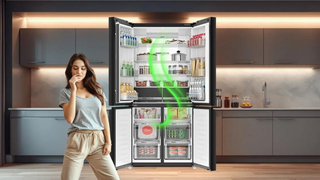 Say Goodbye to bad smell from fridge Say Goodbye to bad smell from fridge