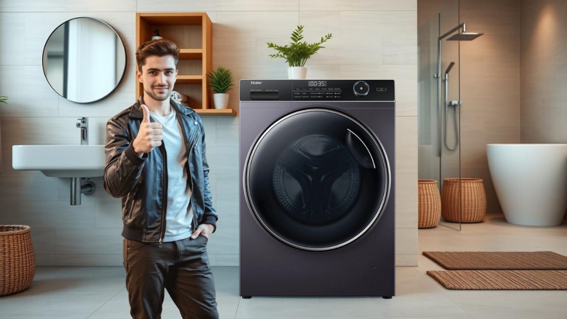 Wash Riders jacket in front load washing machine
