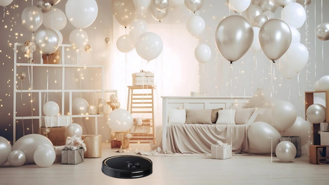 Clean your house party mess with robot vacuum cleaner